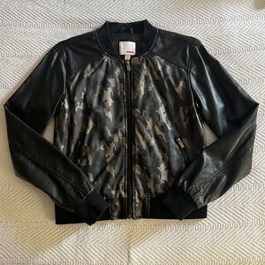 BONGO Faux Leather Zip Up Jacket